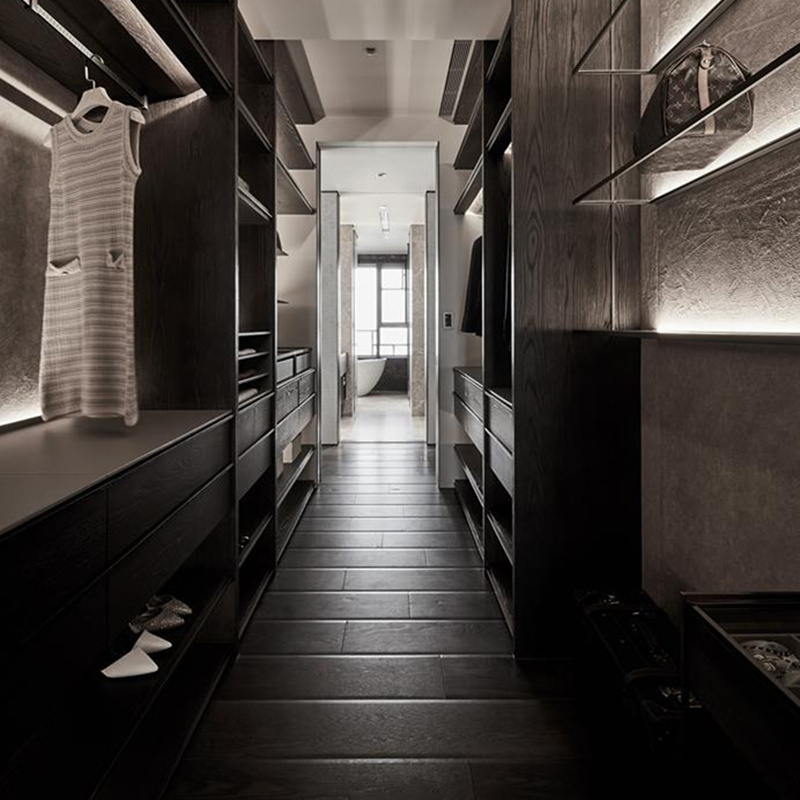 Customized Bedroom Portable Sliding Door Walk in Wardrobe Wooden Furniture Storage Box Organizer Clothes Cabinet Closet