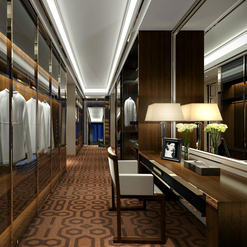 Custom Portable Modern Plywood /Veneer/ Solid Wood Walk in Wardrobe Wooden Bedroom Sliding Glass Door Armario Cabinet Closet