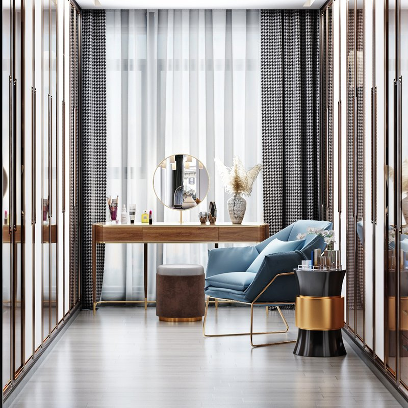 Foshan Factory Customize Modern Minimalist Walk-In Wardrobes   Eco-Friendly Melamine Board Cloakroom