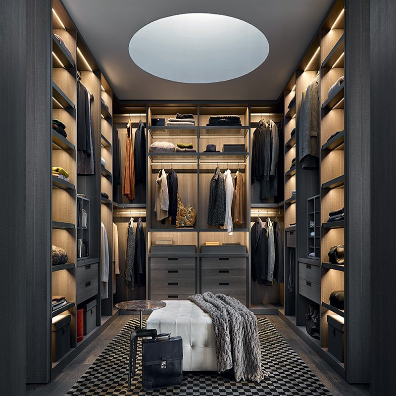 in storage and aesthetics combined: The custom-made walk-in closet is making a grand debut